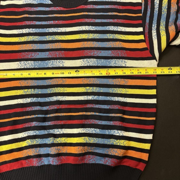 Vintage Riscatto Multicolor Knit Sweater Made In Italy Size M Cotton AndAcrylic - Picture 7 of 9